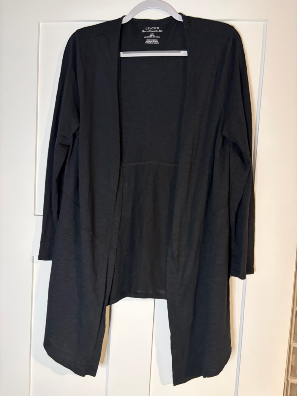 Chico's Black the ultimate tee cardigan Size 1 - Picture 1 of 5